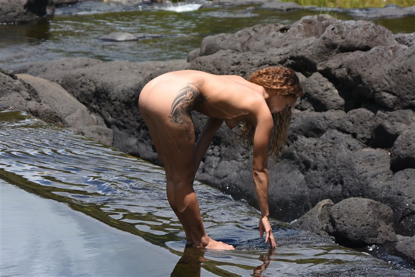 Hawaiian # 338 - Lei - Nude Swim - Blue Jeans to Nude In a Flash!