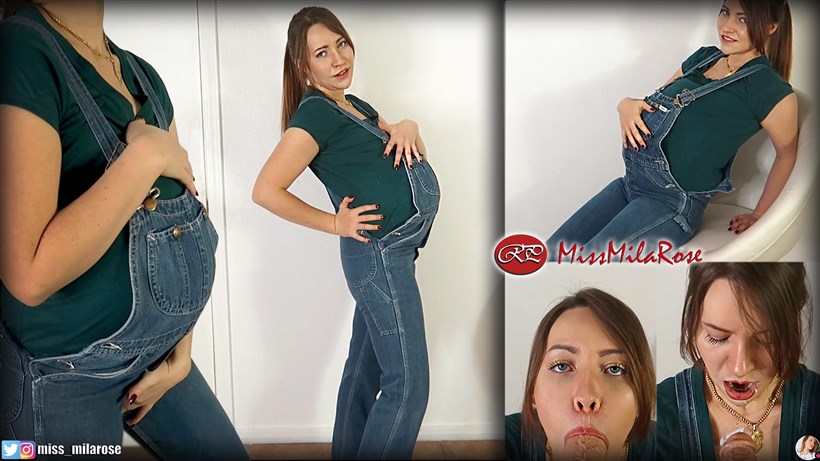 Pregnant in Overalls BlowJob